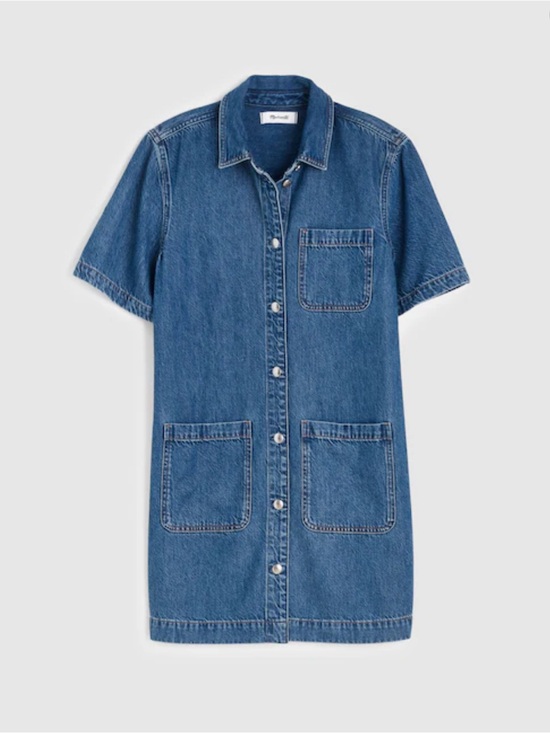 Madewell Dresses & Skirts - Madewell Short-Sleeve Denim Shirt Dress in Blue